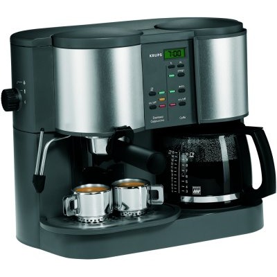 Amazon Com Krups Xp1500 Coffee Maker And Espresso Machine Combination Black Kitchen Dining